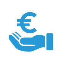 Hand mit Eurozeichen Icon